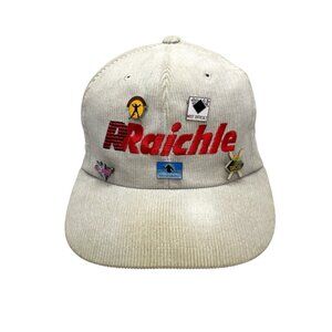 Vintage Raichle Corduroy Snapback Hat With W/5 Ski Pins YUPOONG 90s